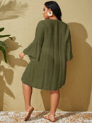 Saída de Praia Plus Size com Manga Longa