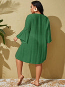 Saída de Praia Plus Size com Manga Longa