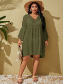 Saída de Praia Plus Size com Manga Longa