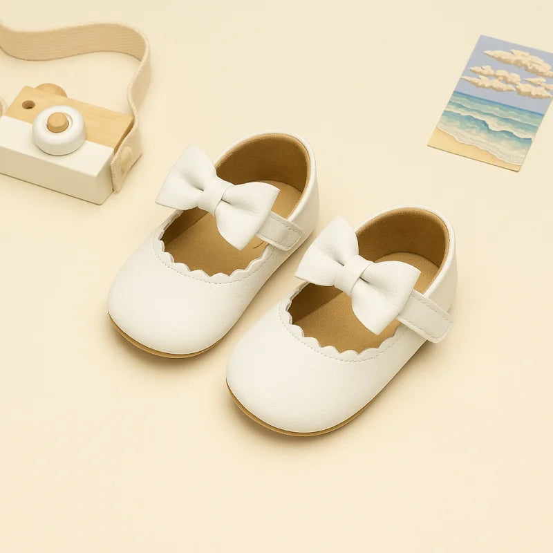 Sapatinhos Infantis Confortáveis com Laço Borboleta Lenogue