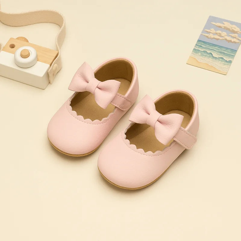 Sapatinhos Infantis Confortáveis com Laço Borboleta Lenogue