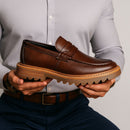 Mocassim Masculino Tratorado Marrom Rústico