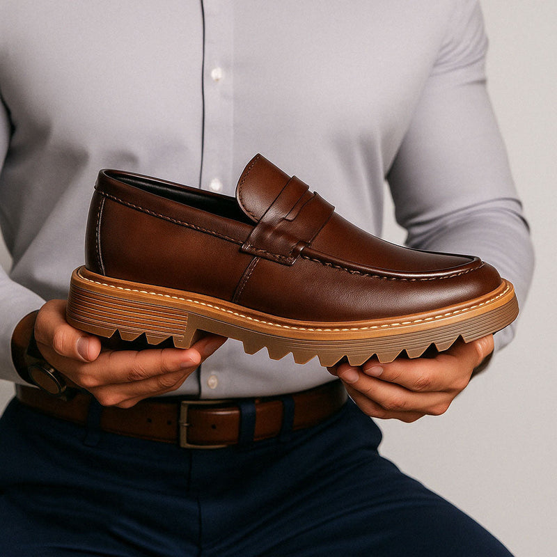 Mocassim Masculino Tratorado Marrom Rústico