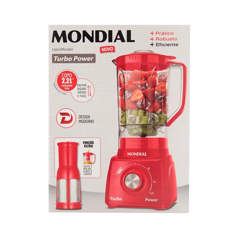 Liquidificador Mondial Turbo Power L-99 FR Vermelho - 127V