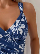 Tankini Elegância Floral Azul