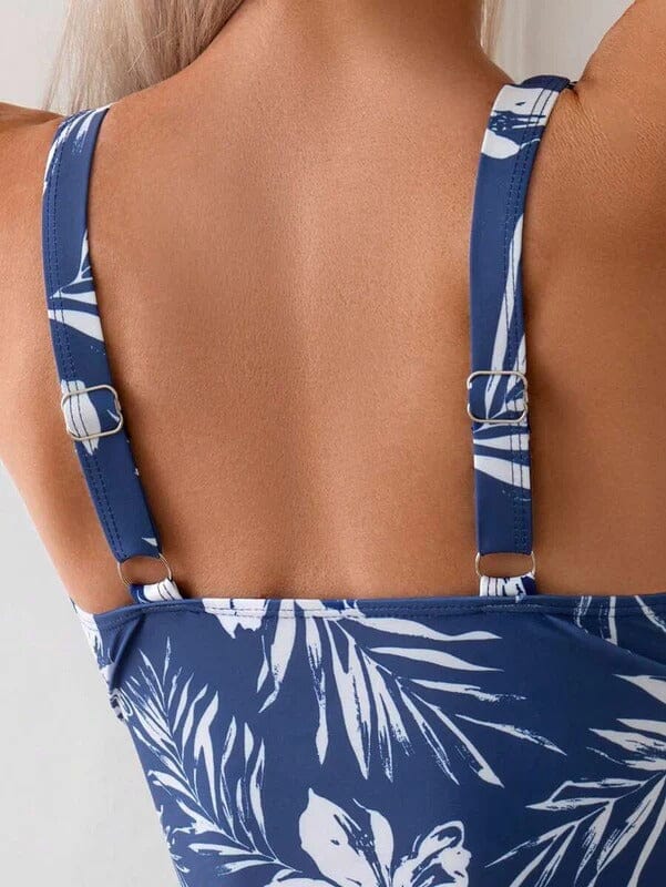 Tankini Elegância Floral Azul