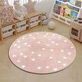 Tapete Redondo Infantil Estrela Rosa – Conforto e Estilo para o Quarto do Seu Pequeno