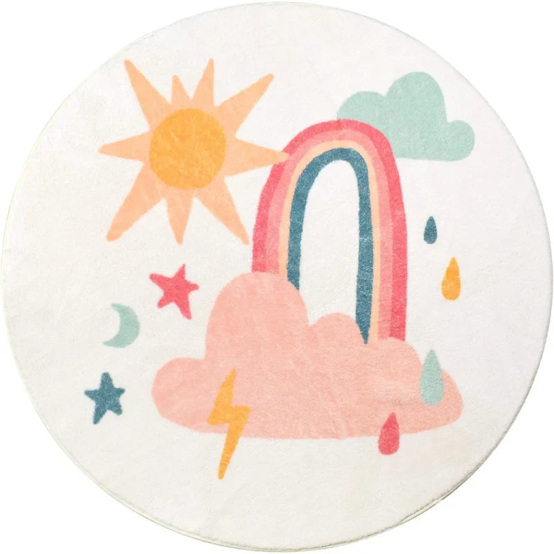 Tapete Redondo Infantil Nuvem Arco-íris – Conforto e Alegria para o Quarto do Seu Filho