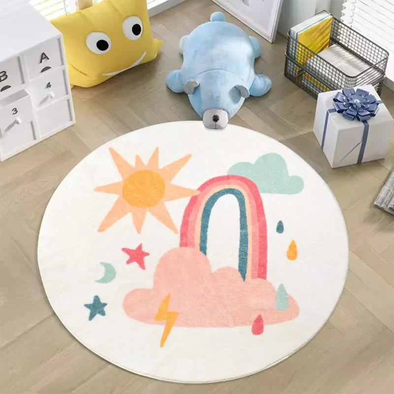 Tapete Redondo Infantil Nuvem Arco-íris – Conforto e Alegria para o Quarto do Seu Filho