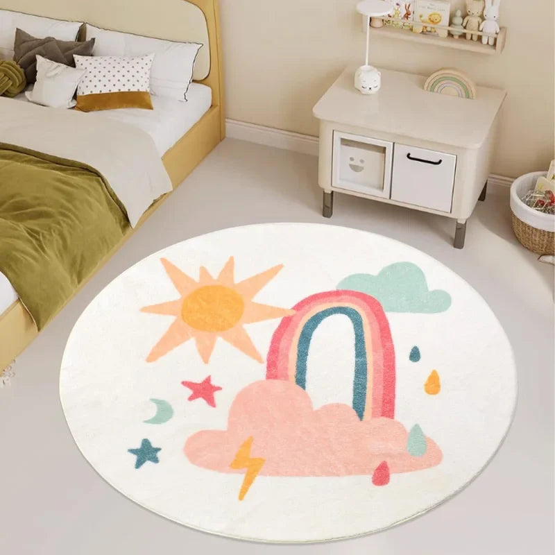 Tapete Redondo Infantil Nuvem Arco-íris – Conforto e Alegria para o Quarto do Seu Filho