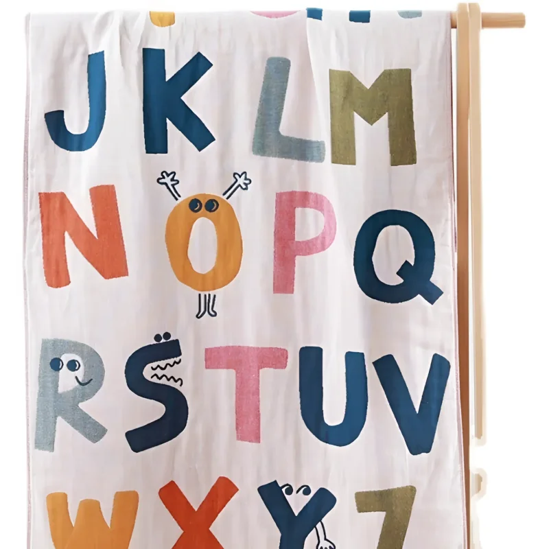 Toalha Colorida Infantil com Alfabeto – Conforto e Diversão para Todos