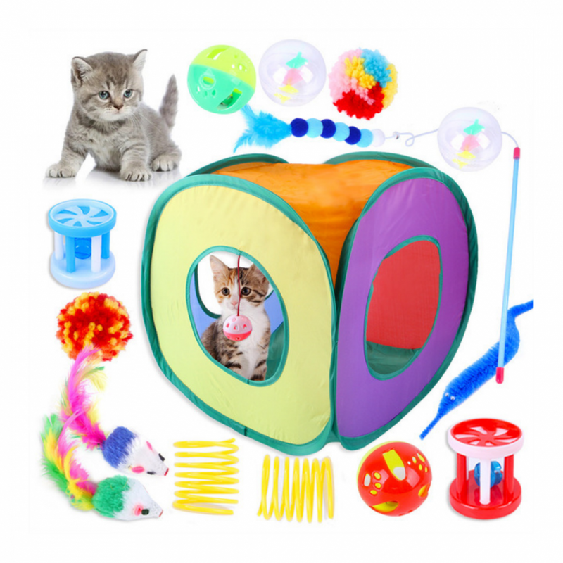 Refúgio Interativo para Gatos com 15 Brinquedos Diversão e Estímulo