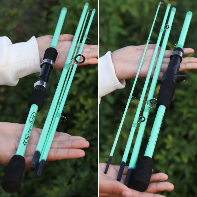 Vara De Pesca Sougayilang em Fibra De Carbono - Leveza e Agilidade em 4 Partes