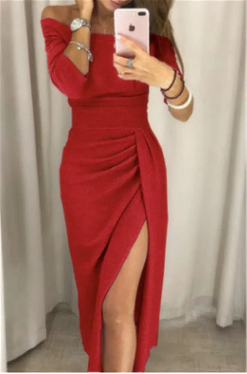 Vestido Feminino Brilhante Noite