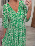 Vestido Floral Giordano Decote em V