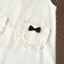 Vestido Infantil Sem Manga com Gola Boneca e Laço - Conforto e Estilo Para o Dia a Dia