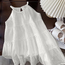 Vestido Infantil Filomena em Laise Branco - Conforto e Elegância para Momentos Especiais