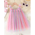 Vestido Infantil de Tule Colorido para Momentos Mágicos