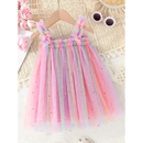 Vestido Infantil de Tule Colorido para Momentos Mágicos