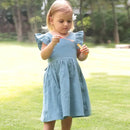 Vestido Infantil Ruffles Sem Manga com Laço Costas - Conforto e Estilo para Pequenas