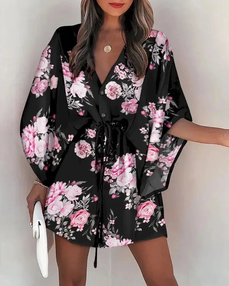 Vestido Kimono Acinturado Patrícia + Brinde Exclusivo