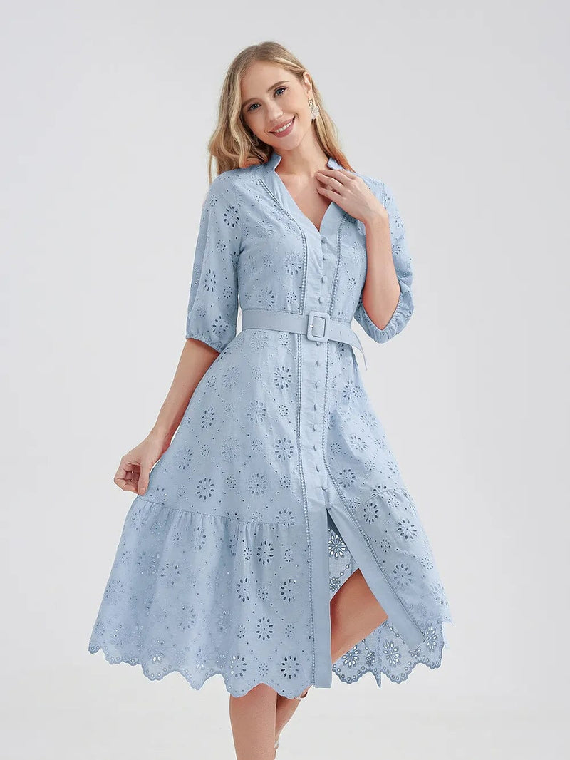 Vestido Feminino Laise com cinto Verão